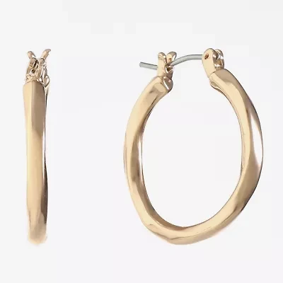 Liz Claiborne Twist Womens 24mm Hypoallergenic Hoop Earrings