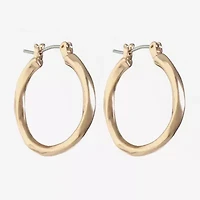 Liz Claiborne Twist Womens 24mm Hypoallergenic Hoop Earrings