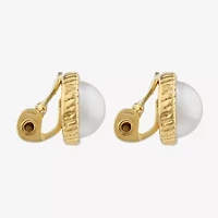 Monet Jewelry Womens Simulated Pearl Clip On Earrings