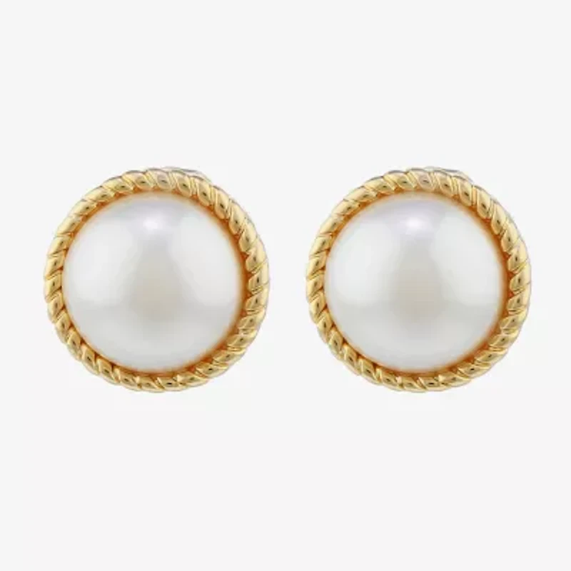 Monet Jewelry Womens Simulated Pearl Clip On Earrings