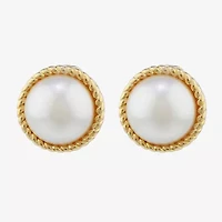 Monet Jewelry Womens Simulated Pearl Clip On Earrings