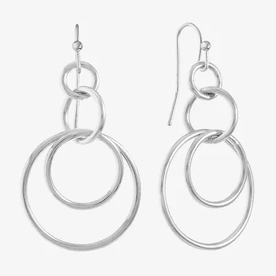 Liz Claiborne Round Layered Womens Drop Earrings