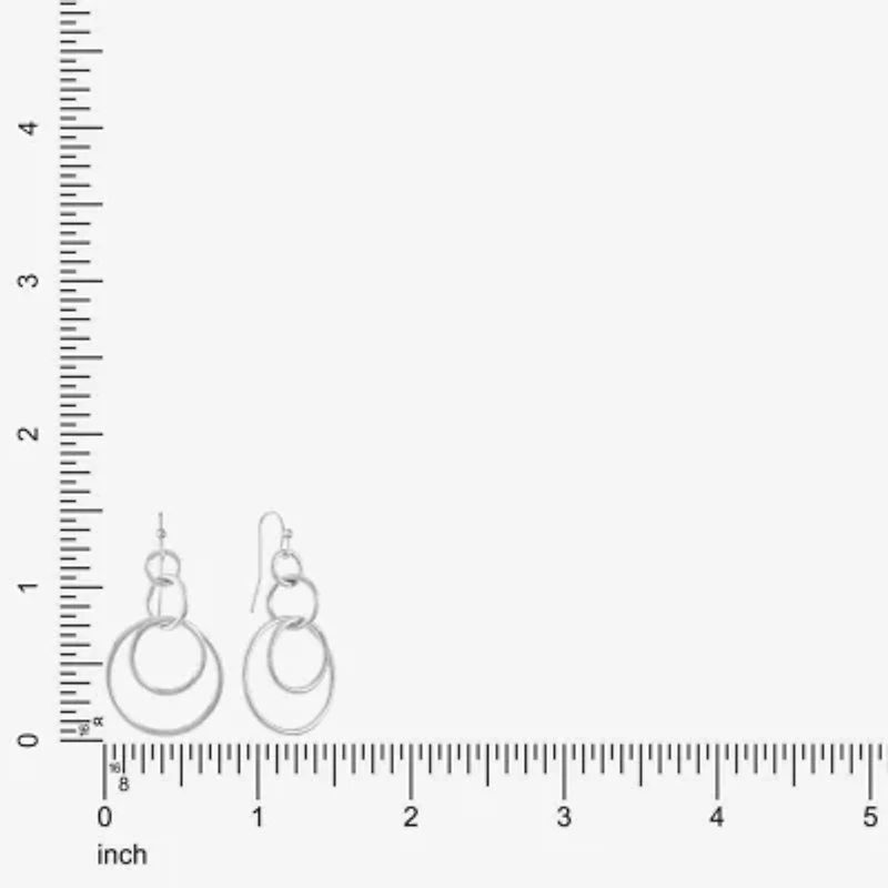 Liz Claiborne Round Layered Womens Drop Earrings