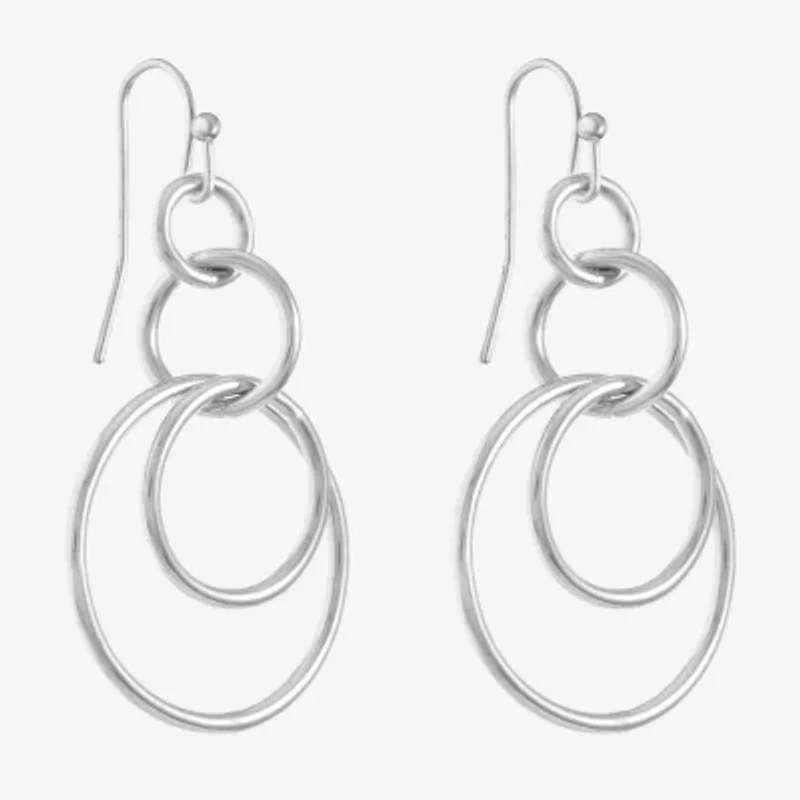 Liz Claiborne Round Layered Womens Drop Earrings