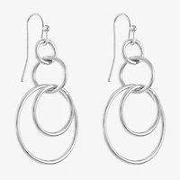 Liz Claiborne Round Layered Womens Drop Earrings