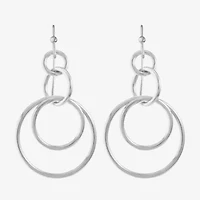 Liz Claiborne Round Layered Womens Drop Earrings