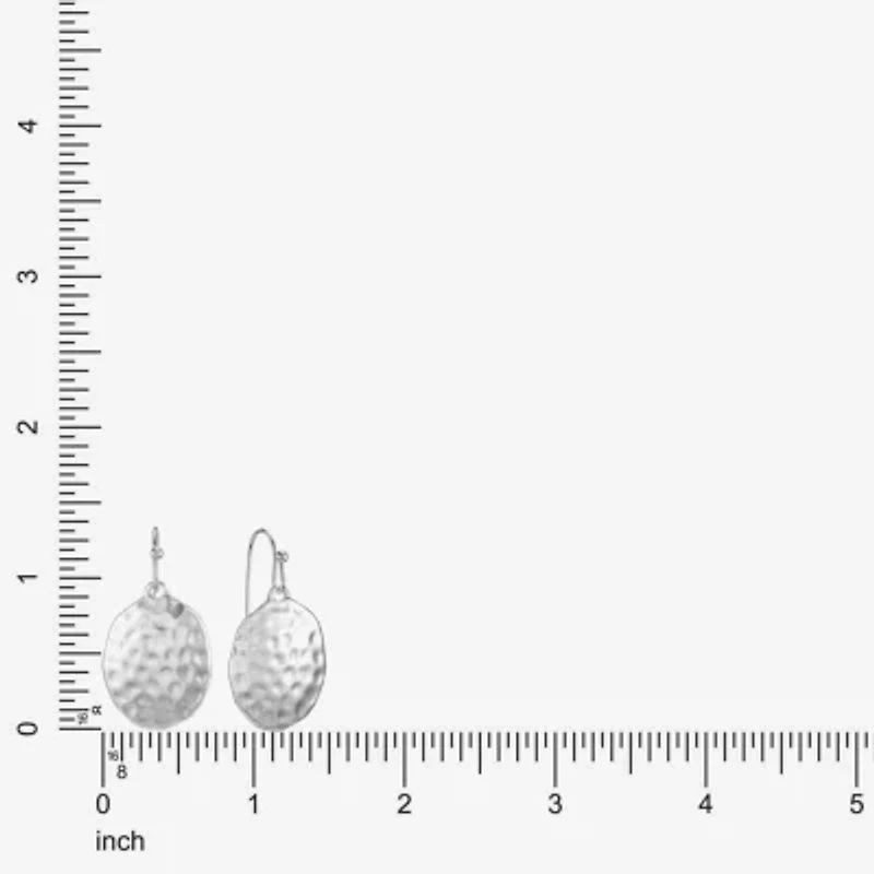 Liz Claiborne® Silver-Tone Hammered Oval Drop Earrings