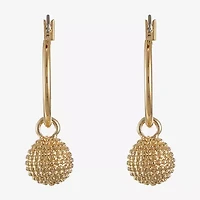 Liz Claiborne Gold Tone Womens Ball Hypoallergenic Hoop Earrings