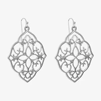 Liz Claiborne Silver Tone Womens Drop Earrings