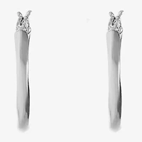 Liz Claiborne Silver Tone Twist Womens 24mm Hypoallergenic Hoop Earrings