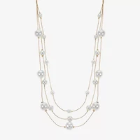 Monet Jewelry Womens White 18 Inch Illusion Necklace