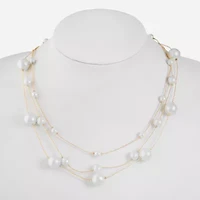 Monet Jewelry Womens White 18 Inch Illusion Necklace