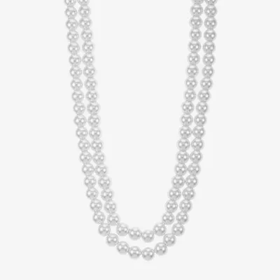 Monet Jewelry Womens White 19 Inch Collar Necklace