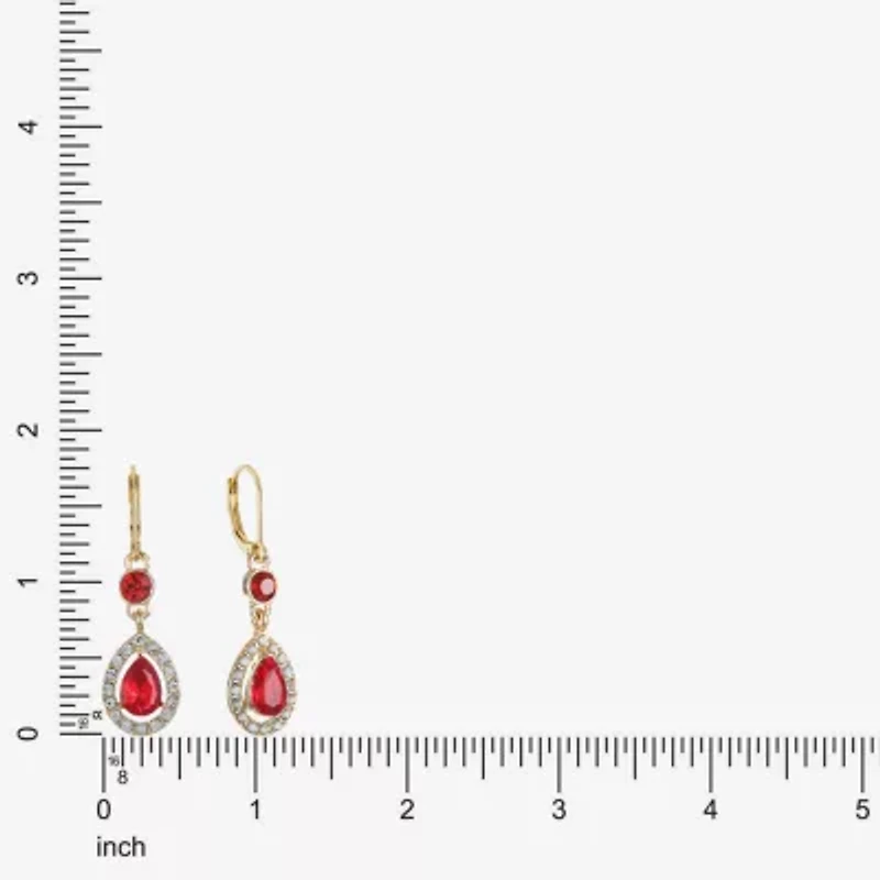 Monet Jewelry Womens Red Drop Earrings