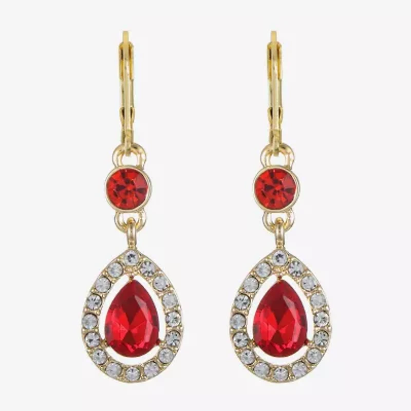 Monet Jewelry Womens Red Drop Earrings