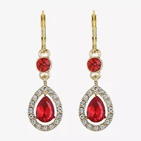 Monet Jewelry Womens Red Drop Earrings
