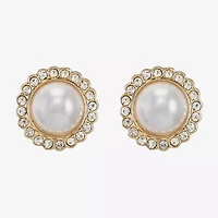 Monet Jewelry White Simulated Pearl 16mm Stud Earrings