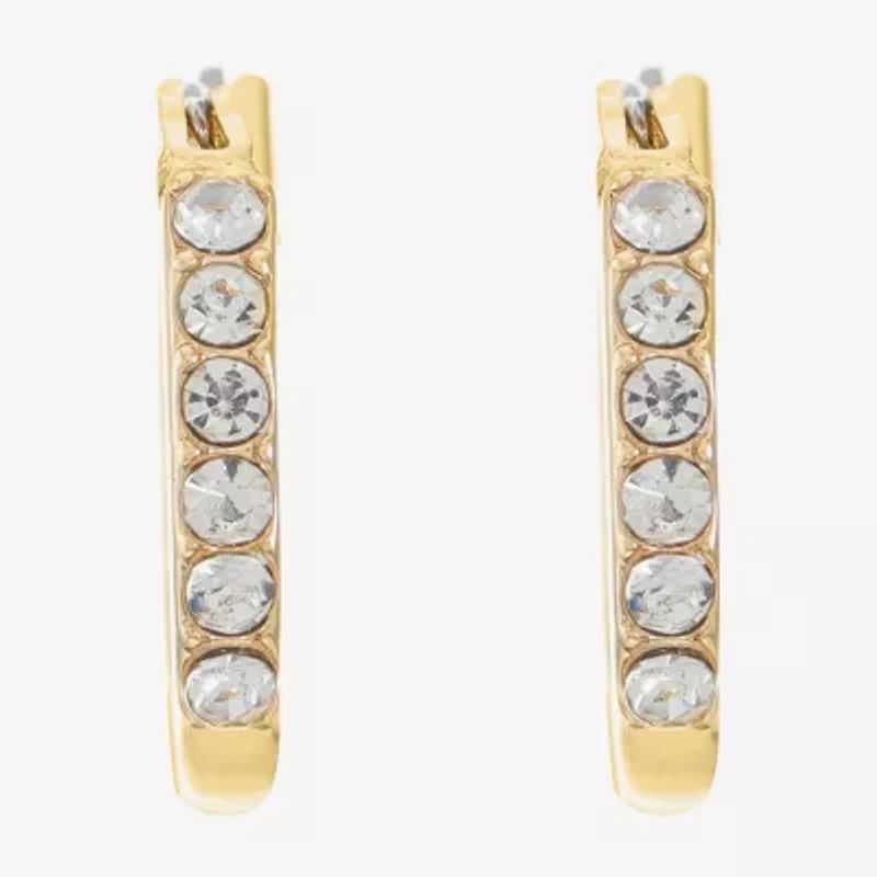 Liz Claiborne® Gold-Tone Crystal Small Hoop Earrings