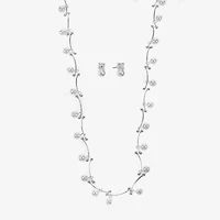 Monet Jewelry Timeless Collar Necklace And Stud Earring Womens Simulated Pearl 2-pc. Set