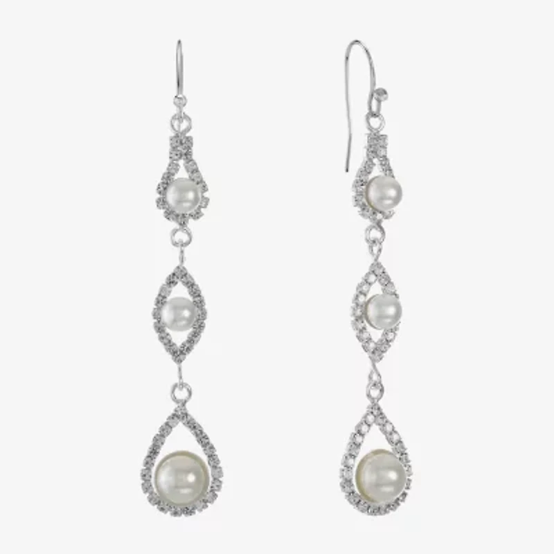 Monet Jewelry Timeless Womens Simulated Pearl Drop Earrings