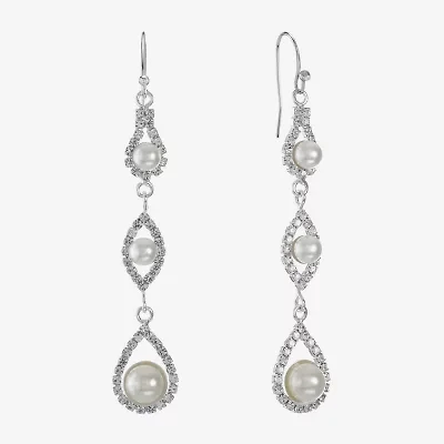 Monet Jewelry Timeless Womens Simulated Pearl Drop Earrings