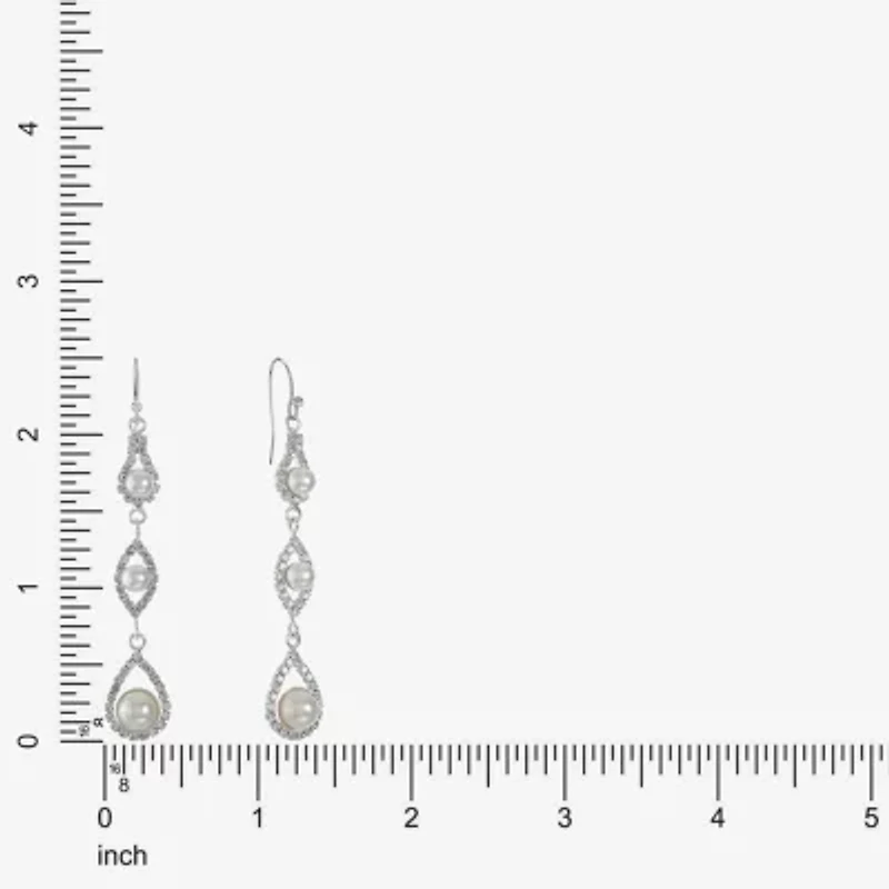 Monet Jewelry Timeless Womens Simulated Pearl Drop Earrings