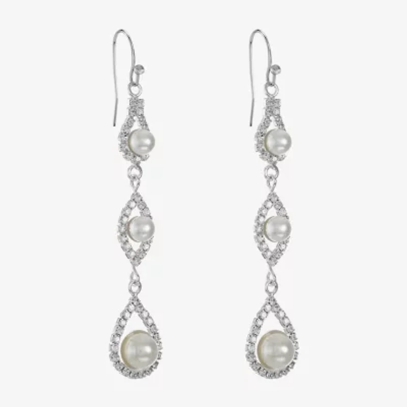 Monet Jewelry Timeless Womens Simulated Pearl Drop Earrings