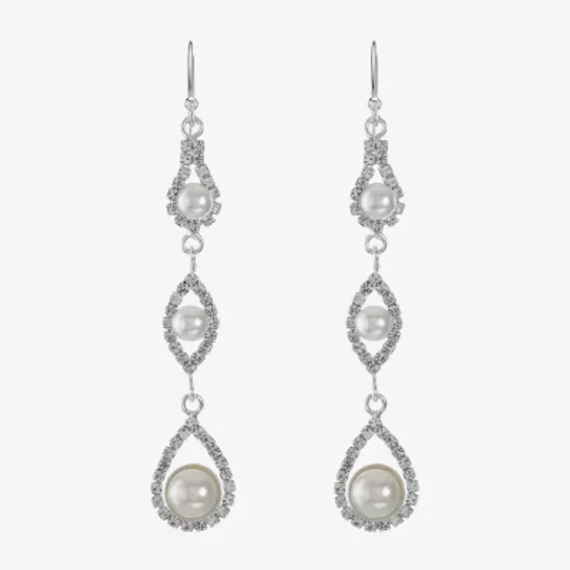 Monet Jewelry Timeless Womens Simulated Pearl Drop Earrings