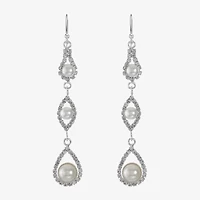 Monet Jewelry Timeless Womens Simulated Pearl Drop Earrings