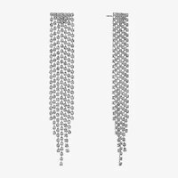 Monet Jewelry Timeless Silver Tone Chandelier Womens Glass Hypoallergenic Drop Earrings