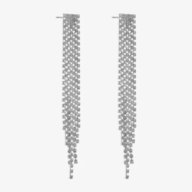 Monet Jewelry Timeless Silver Tone Chandelier Womens Glass Hypoallergenic Drop Earrings