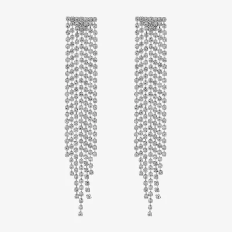 Monet Jewelry Timeless Silver Tone Chandelier Womens Glass Hypoallergenic Drop Earrings