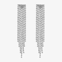 Monet Jewelry Timeless Silver Tone Chandelier Womens Glass Hypoallergenic Drop Earrings