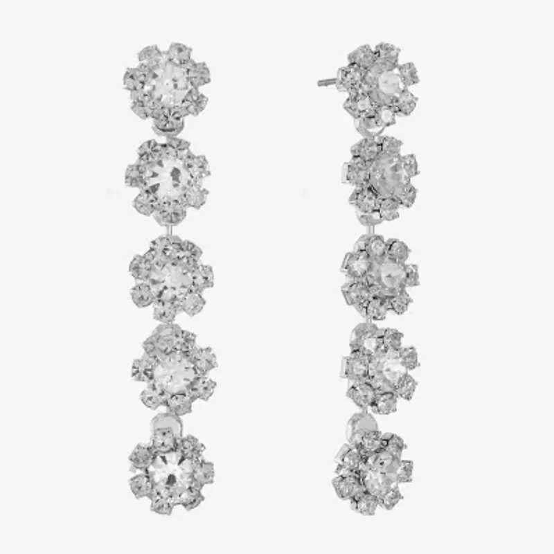 Monet Jewelry Timeless Flower Linear Womens Hypoallergenic Drop Earrings