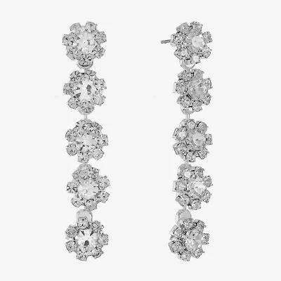 Monet Jewelry Timeless Flower Linear Womens Hypoallergenic Drop Earrings