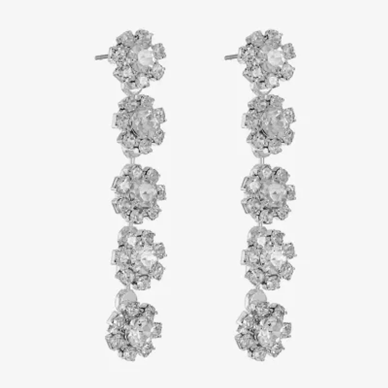 Monet Jewelry Timeless Flower Linear Womens Hypoallergenic Drop Earrings