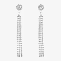 Monet Jewelry Timeless Silver Tone Linear Womens Hypoallergenic Drop Earrings