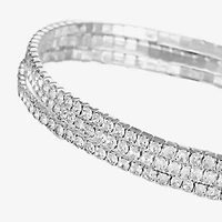 Monet Jewelry Timeless Silver Tone Womens Stretch Bracelet