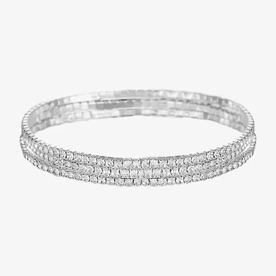 Monet Jewelry Timeless Silver Tone Womens Stretch Bracelet