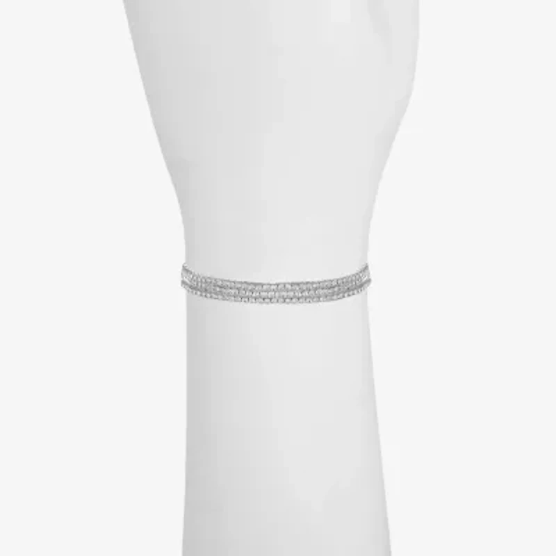 Monet Jewelry Timeless Silver Tone Womens Stretch Bracelet