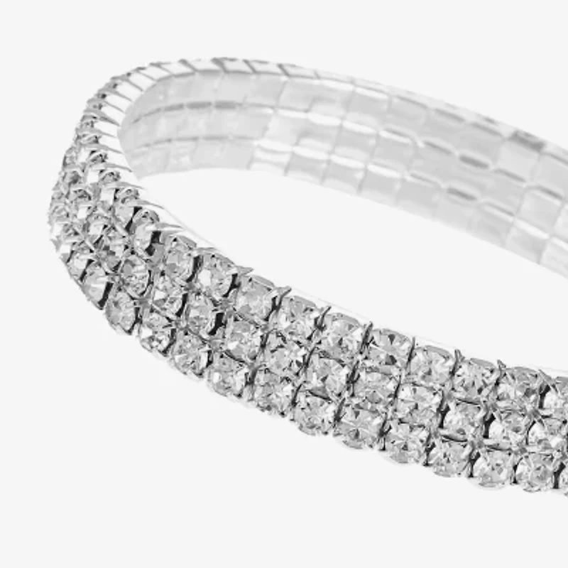Monet Jewelry Timeless Silver Tone Womens Stretch Bracelet
