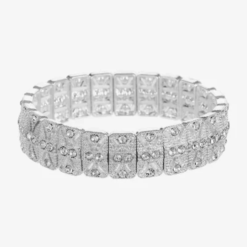 Monet Jewelry Timeless Silver Tone Womens Stretch Bracelet