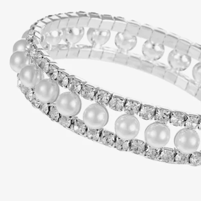 Monet Jewelry Timeless Womens Simulated Pearl Stretch Bracelet