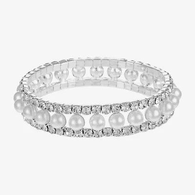 Monet Jewelry Timeless Womens Simulated Pearl Stretch Bracelet