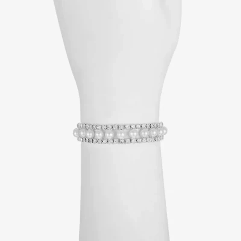Monet Jewelry Timeless Womens Simulated Pearl Stretch Bracelet