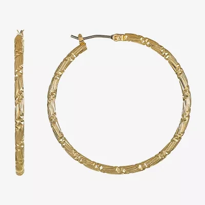 Monet® Gold-Tone Textured Hoop Earrings
