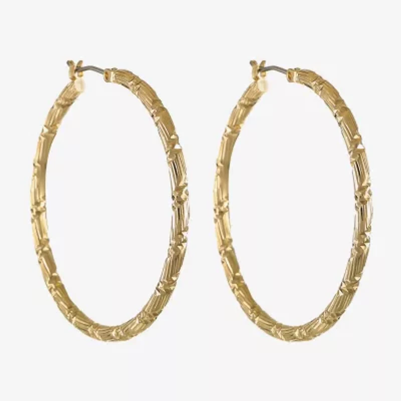 Monet® Gold-Tone Textured Hoop Earrings