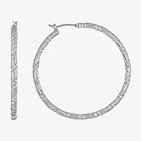 Monet Jewelry Silver Tone Womens 25mm Hypoallergenic Hoop Earrings