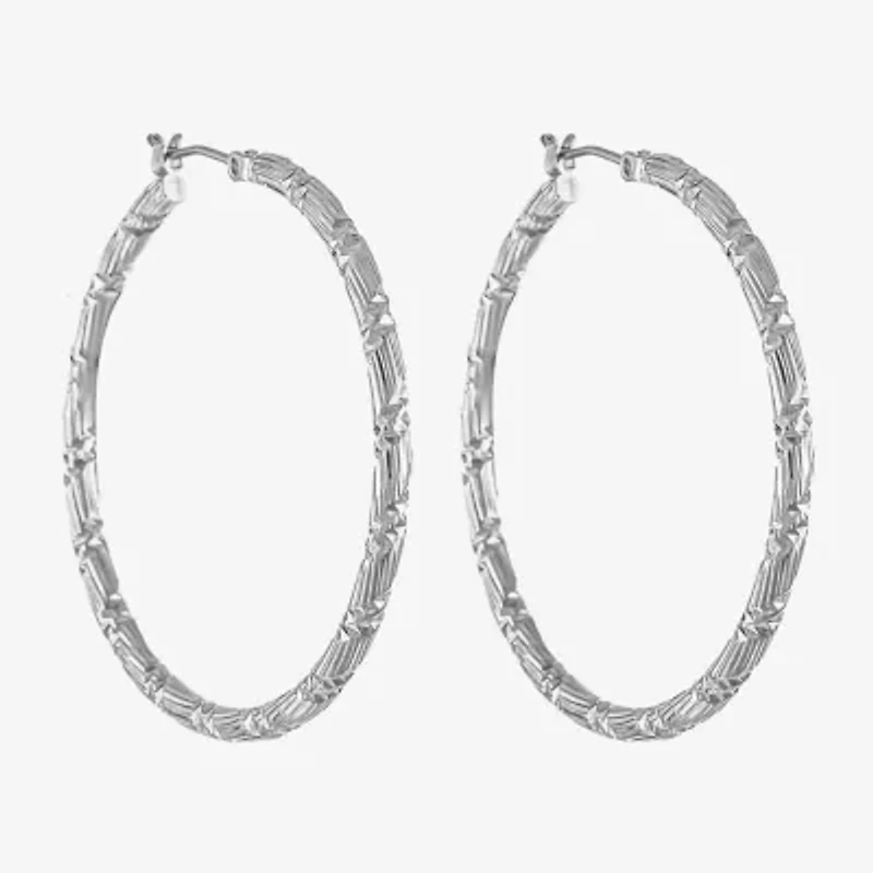 Monet Jewelry Silver Tone Womens 25mm Hypoallergenic Hoop Earrings