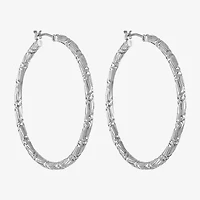 Monet Jewelry Silver Tone Womens 25mm Hypoallergenic Hoop Earrings
